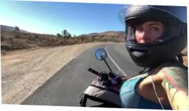 Moto Bike Badass Chick Felicity Rails In A Brassiere Outdoors 1280x720