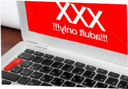 Online Pornography Concept Xxx Adults Only Message On Silver Laptop An Stock Photo Picture By Vdovichenko 1024x681