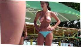 Youthfull Romanian Gal With Nice Tits Filmed Stripped to the waist At The Beach 1280x720