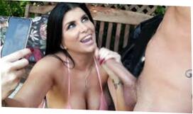 Dark haired Romi Rain Gives Nice Blowage Outdoors 3 Movs Mobile 852x480