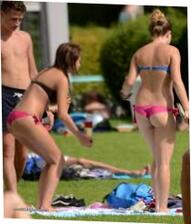 Dark haired Teen In Sexy Swimsuit At The Park 689x800